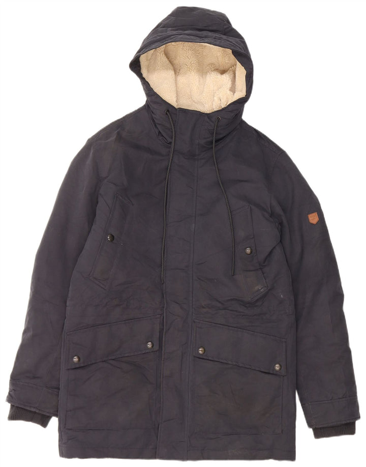 Jack & Jones Parka à capuche pour homme UK 36 Small Bleu marine Polyester
