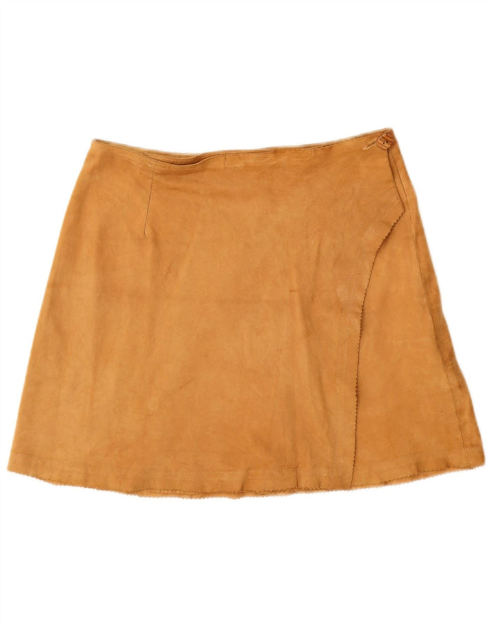 Stefanel Jupe portefeuille en daim pour femme IT 44 Medium W28 Cuir marron