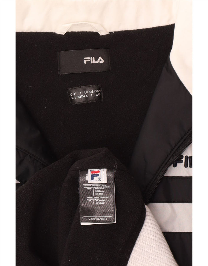 Fila Bomber Jacket Homme UK 40 Large Noir Colorblock Polyamide