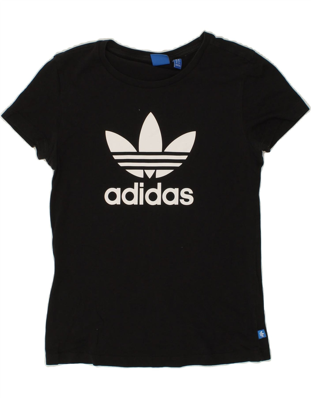 ADIDAS Womens Graphic T-Shirt Top UK 12 Medium  Black Vintage Adidas and Second-Hand Adidas from Messina Hembry 