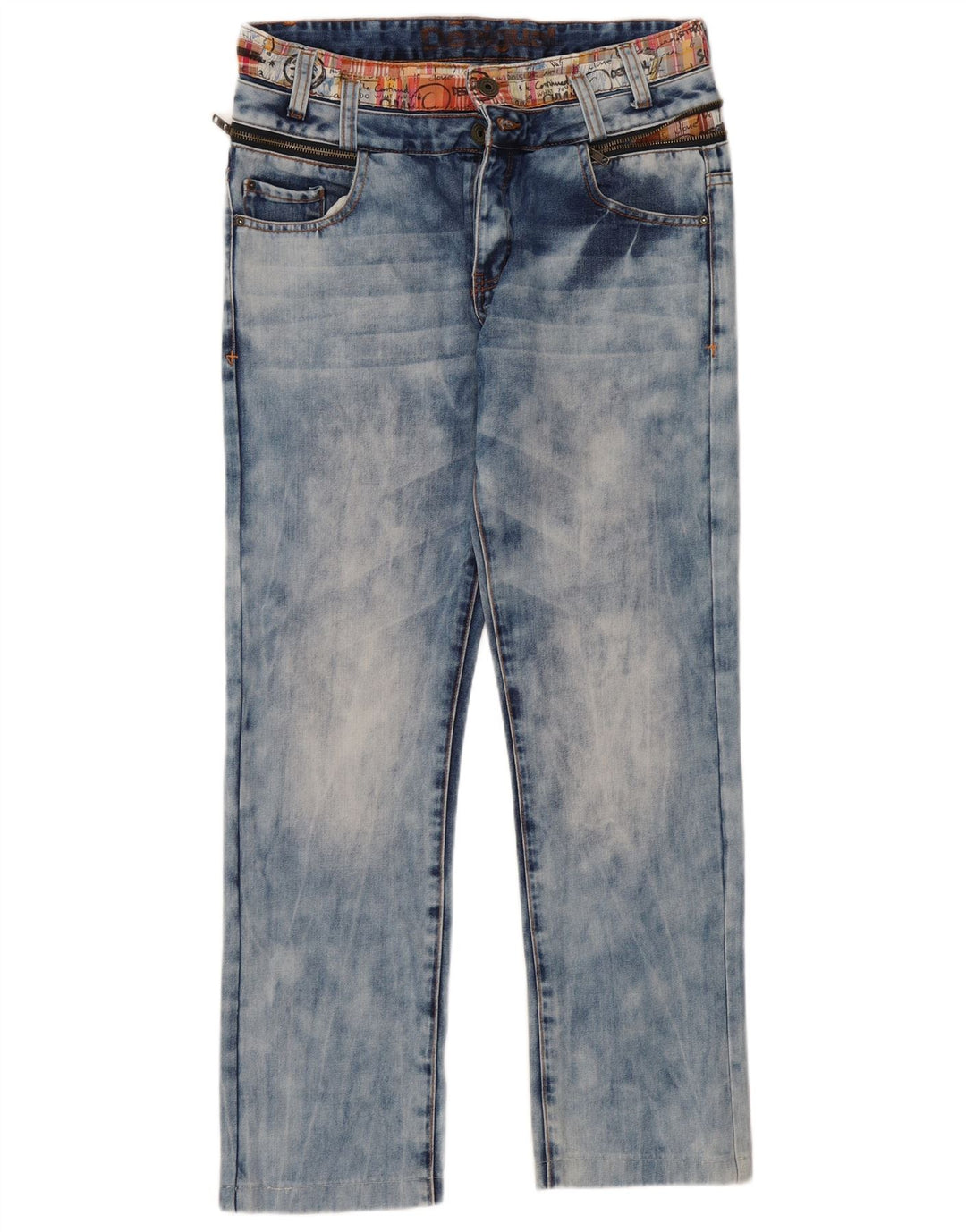 Desigual Jean droit W32 L30 bleu coton homme