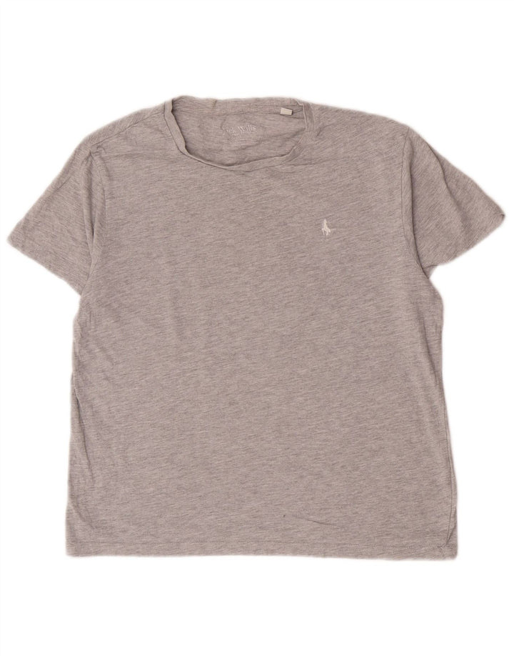 Jack Wills T-shirt surdimensionné pour femme UK 10 Petit coton gris