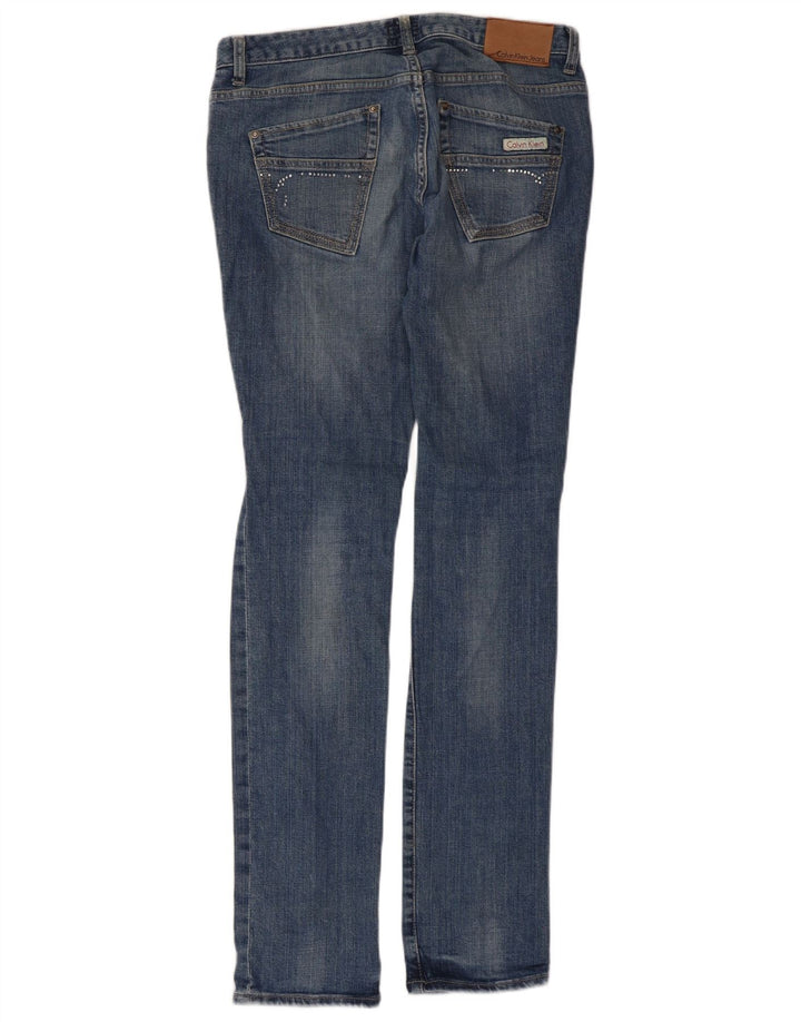Calvin Klein Jean slim effet vieilli W30 L33 en coton bleu pour femme