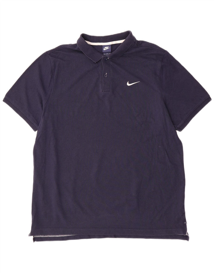 NIKE Polo Homme XL Bleu Marine Coton