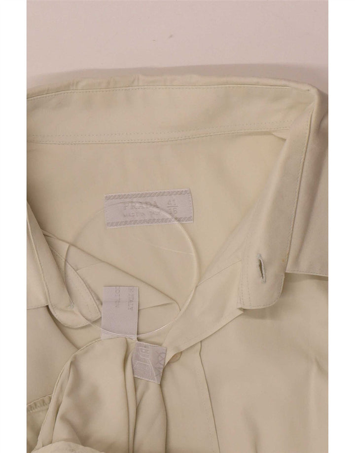 Prada Chemise Homme Taille 41 16 Grand Coton Blanc Cassé