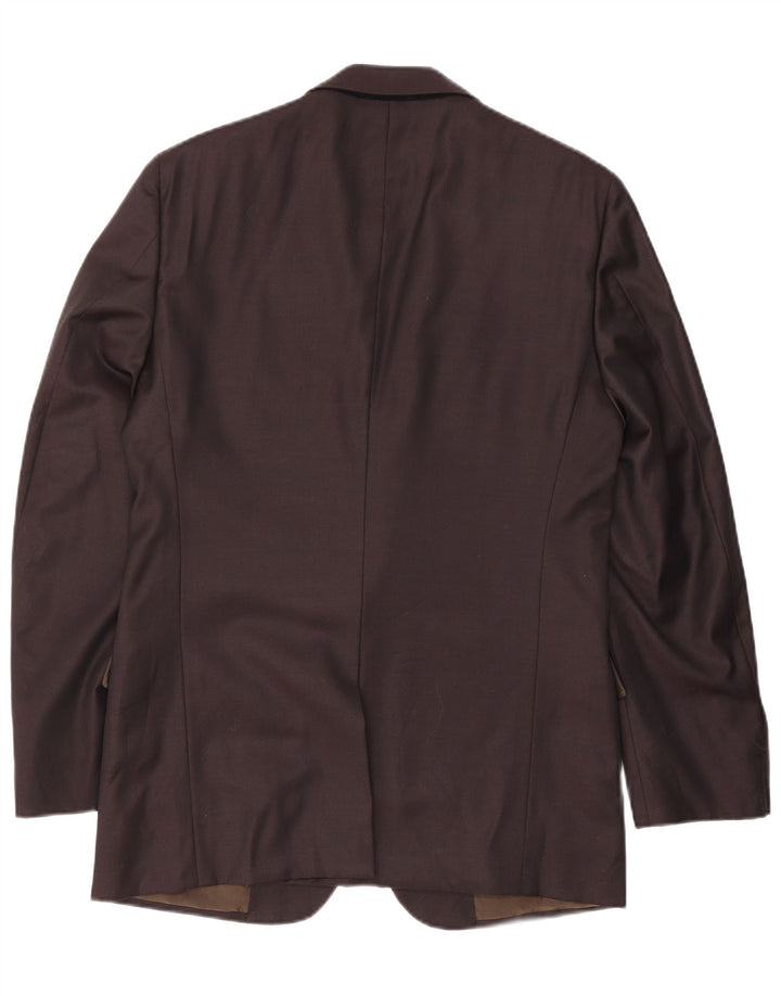 Calvin Klein Veste blazer à 2 boutons pour hommes, grande laine vierge bordeaux