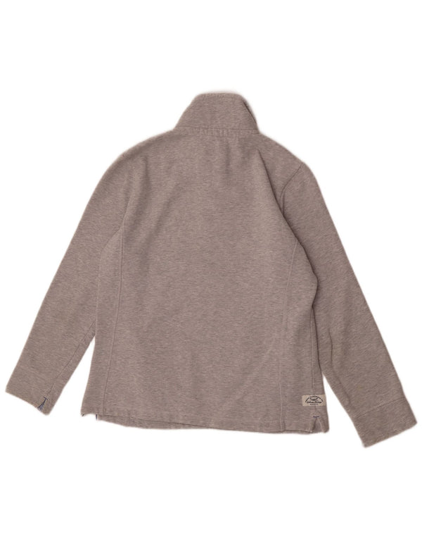 Crew Clothing Sweat-shirt à col zippé pour femme UK 12 Gris moyen Coton