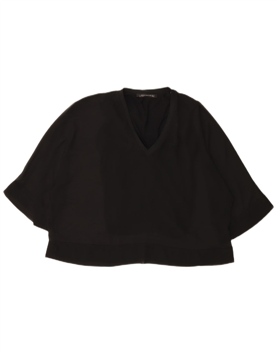 Zara Chemisier à manches 3/4 pour femme UK 12 Noir moyen