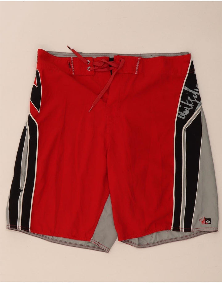 QUIKSILVER Short de Bain Graphique Homme Large Rouge Colorblock Polyester