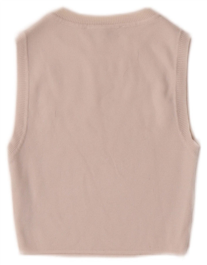 Zara Womens Crop Vest Top UK 8 Petit Viscose Blanche