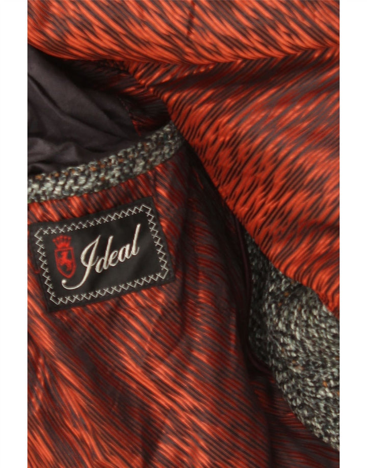 IDEAL Manteau Homme UK 40 Grand Carreau Gris Laine Vierge