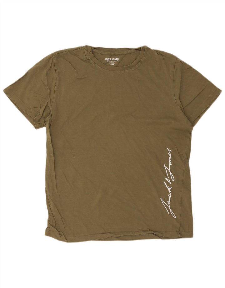 Jack & Jones Haut T-Shirt Graphique Homme Kaki Moyen Coton