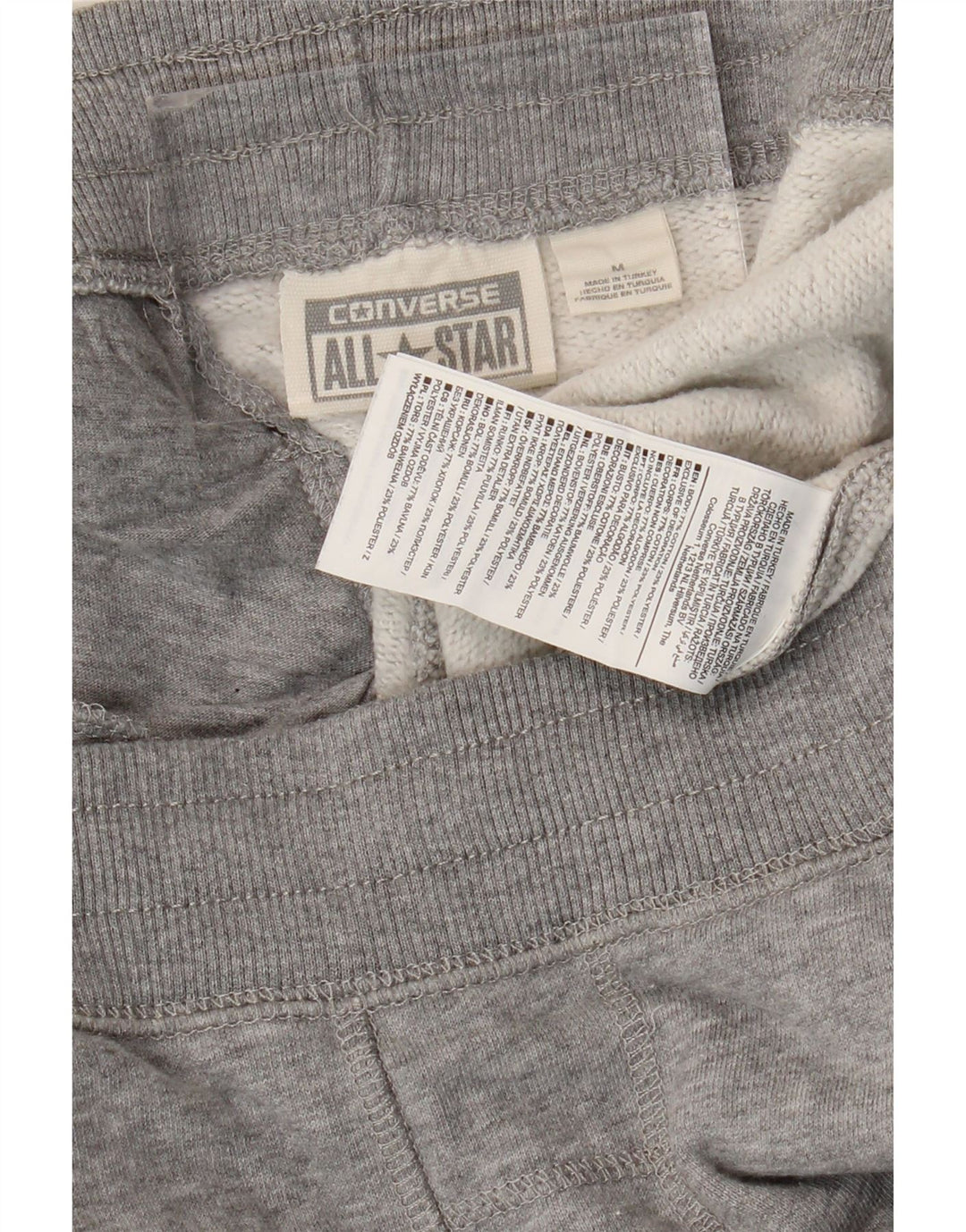 CONVERSE Short de Sport Homme Gris Moyen Chiné Coton