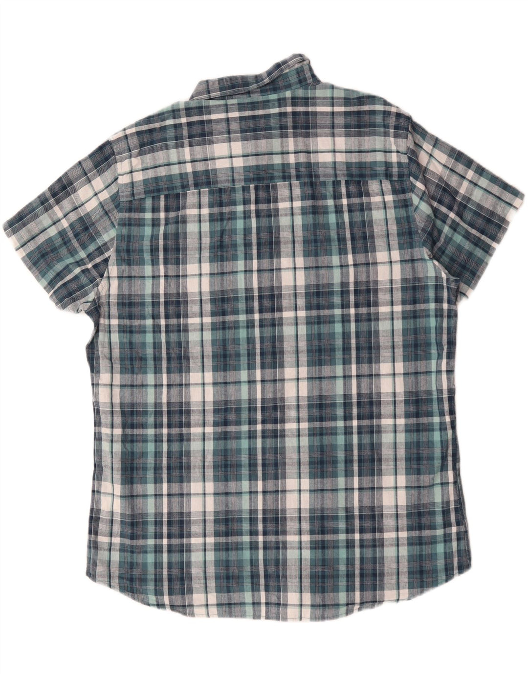M&CO Chemise à manches courtes pour homme XL en coton à carreaux bleu