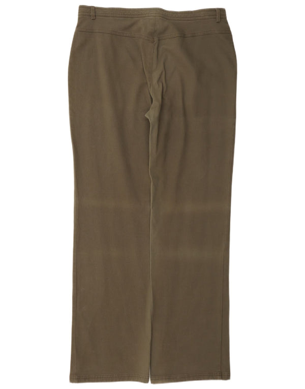 Perte by Krizia Womens Straight Regular Chino Trousers W34 L33 Khaki
