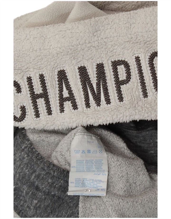 Champion Pull à capuche zippé pour femme UK 12 Polyester moucheté gris moyen
