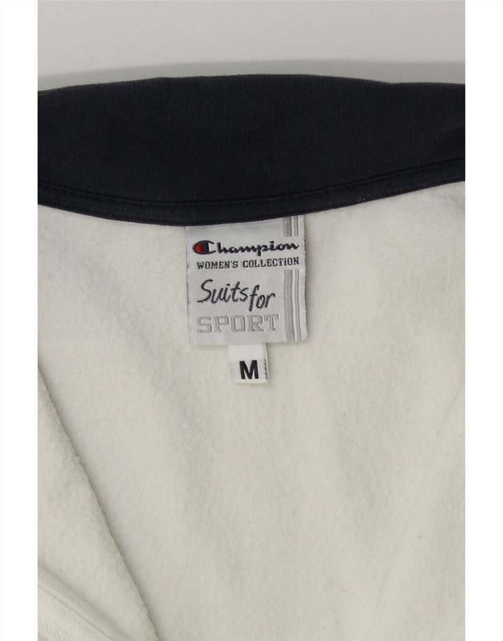 CHAMPION Veste de survêtement pour femme UK 14 Coton rayé blanc moyen