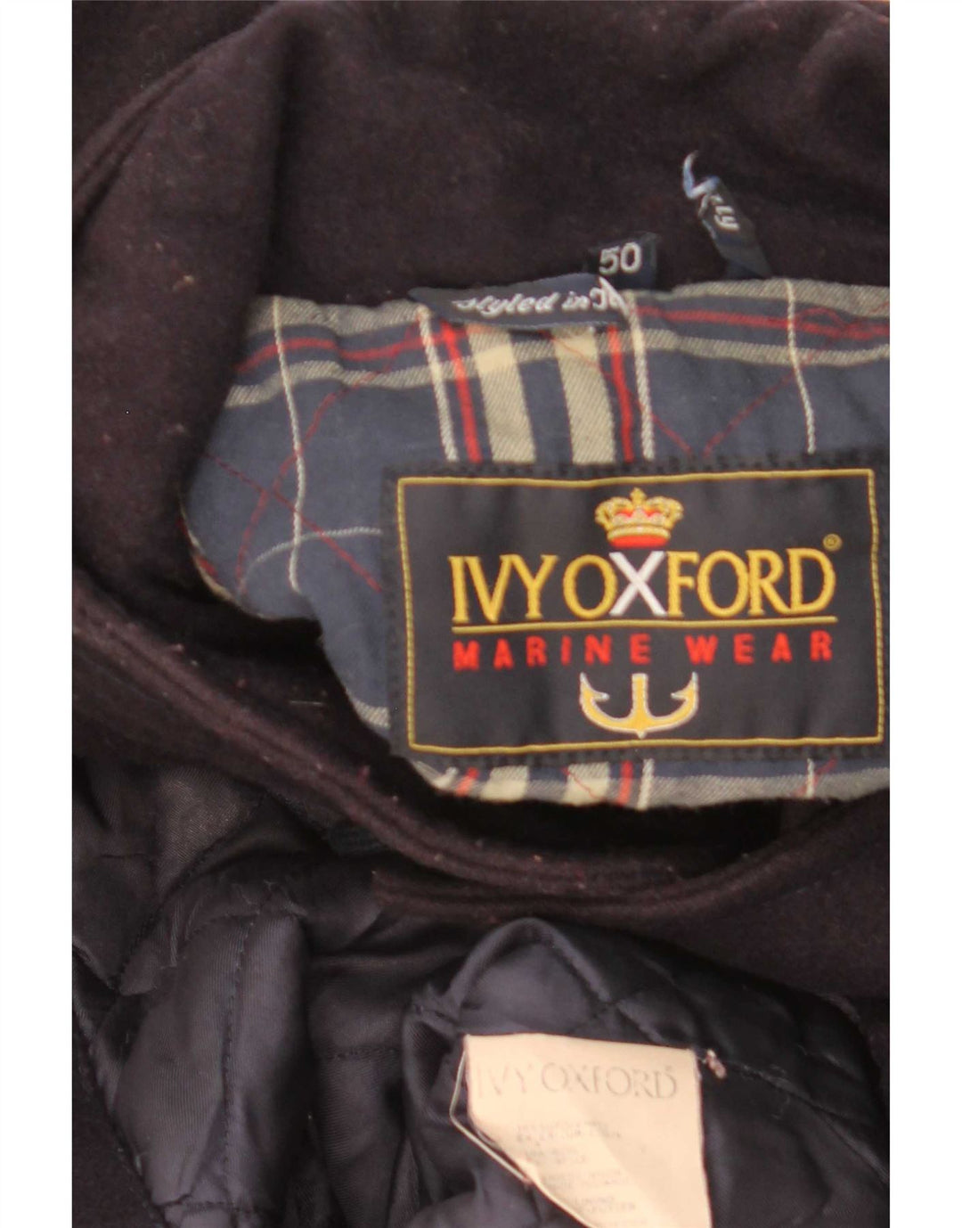 Ivy Oxford Manteau Homme IT 50 Large Bleu Marine Laine