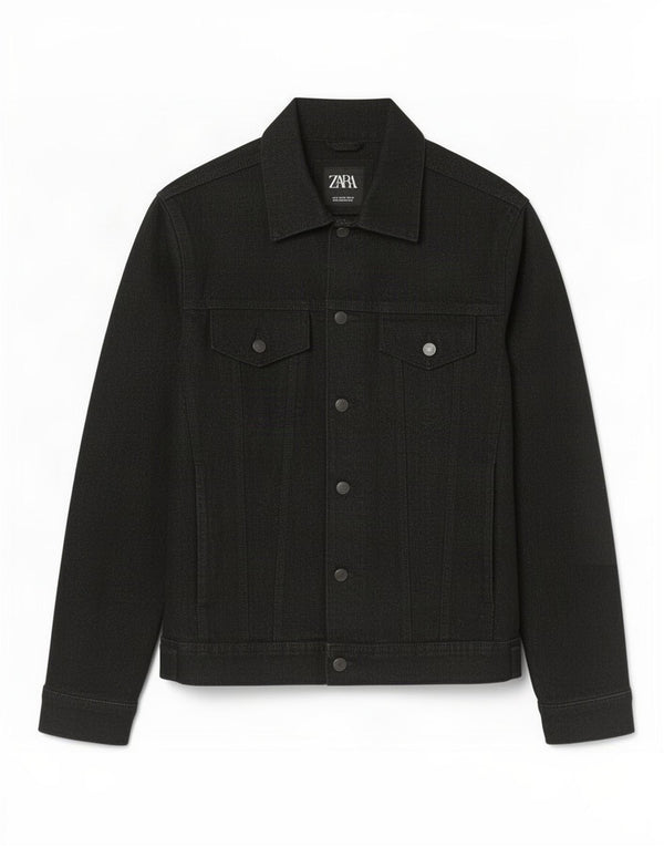 Zara Veste en jean pour homme UK 38 Coton noir moyen