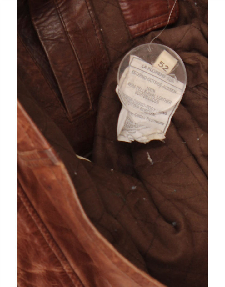 Veste en cuir homme vintage IT 52 XL Cuir marron