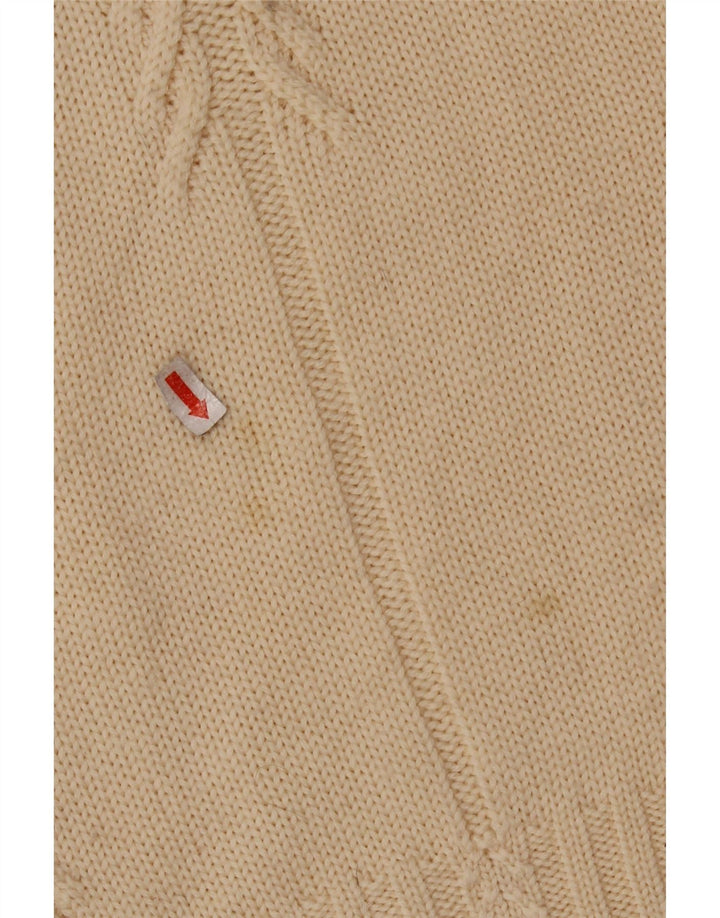 FRANCESCA Pull col roulé pour femme UK 16 Grande laine vierge beige