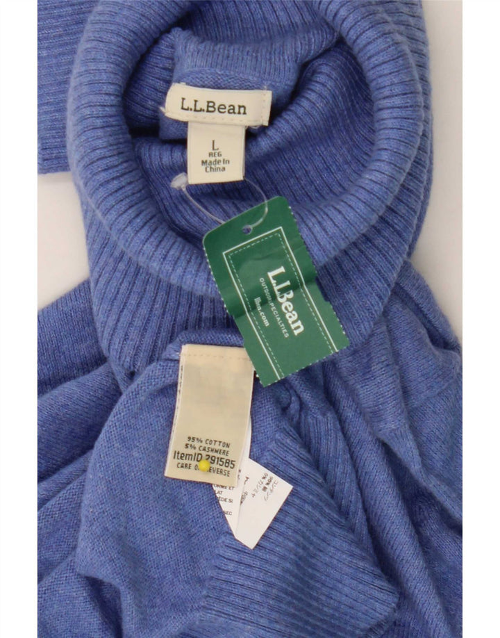 L.L.Bean Pull col roulé pour homme en coton bleu Taille L