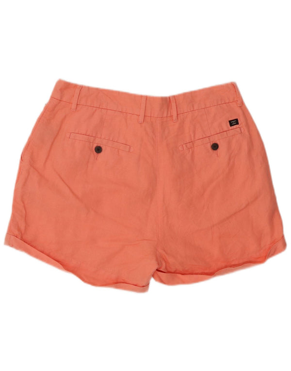 Superdry Short chino taille haute pour femme UK 14 Large W32 Lin rose