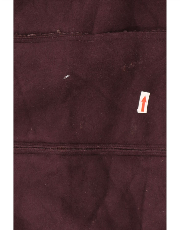 Marks & Spencer Gilet Sherpa Femme UK 12 Polyester Bordeaux Moyen