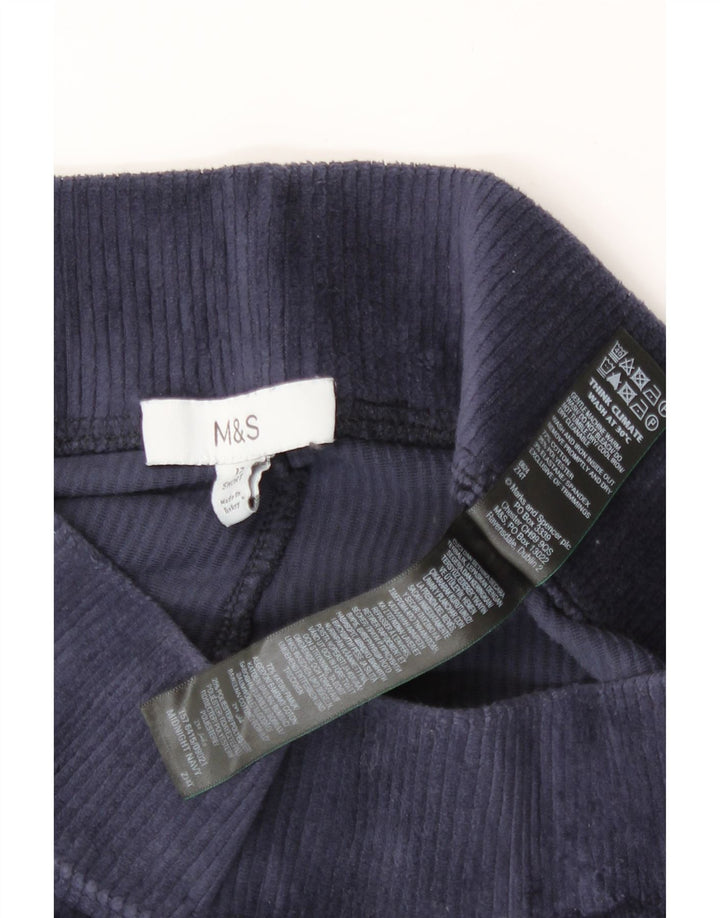 Marks & Spencer Leggings en velours pour femme UK 12 Bleu marine moyen Coton