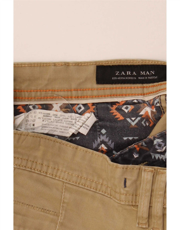 Zara Short Chino Homme EU 40 Moyen W31 Coton Beige