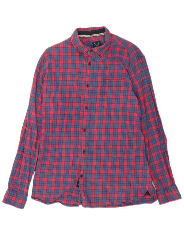 Crew Clothing Chemise slim en flanelle pour homme en coton à carreaux rouges
