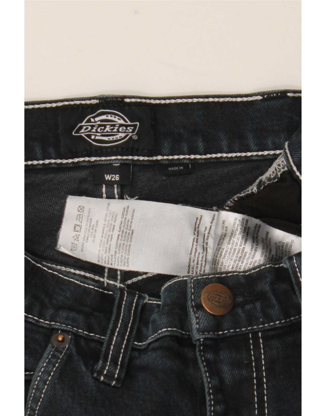 Dickies Jean Cargo Slim W26 L28 Homme Noir Coton