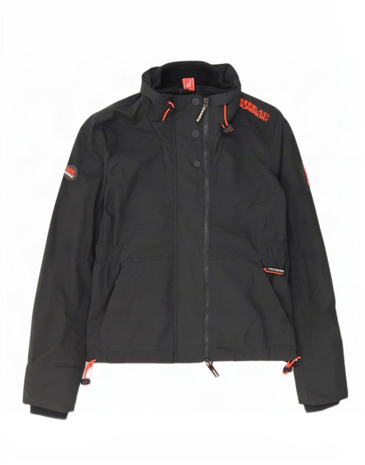 Superdry Veste de pluie graphique pour femme UK 14 Nylon gris moyen