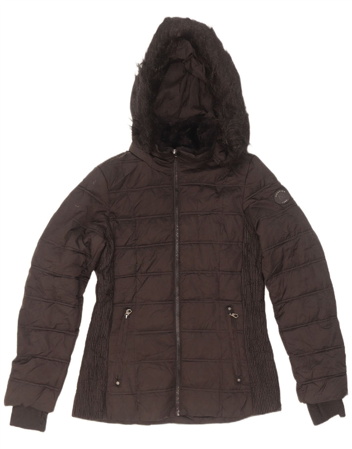 Nautica Veste matelassée à capuche pour femme UK 14 Medium Noir Polyester