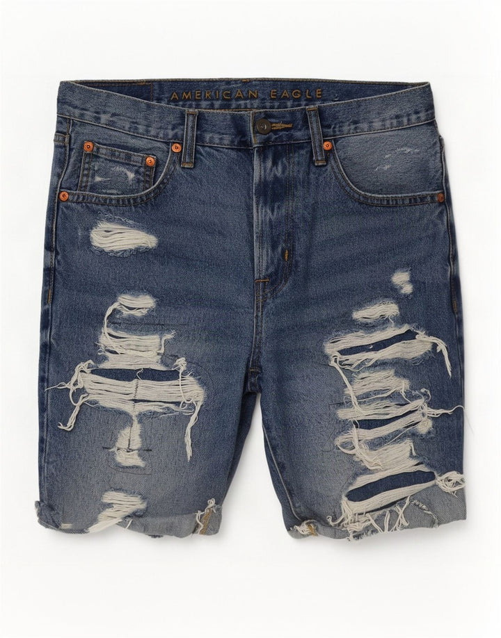 American Eagle Short en jean vieilli W31 pour homme en coton bleu moyen