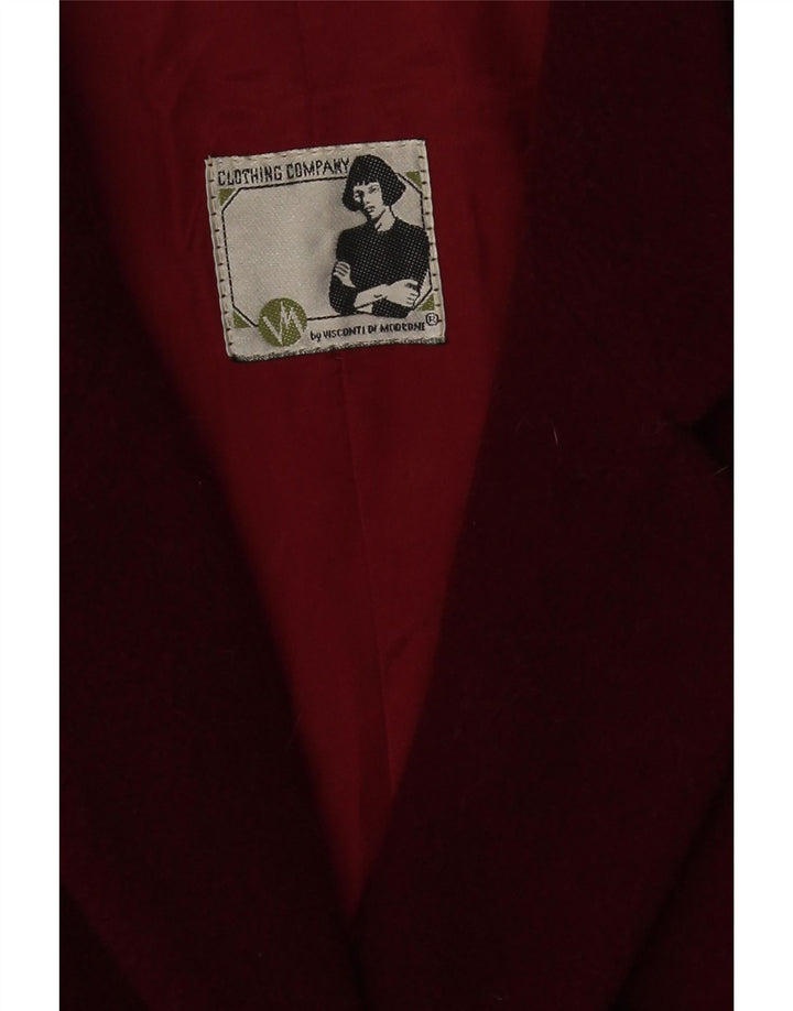 Duca Visconti Di Modrone Veste Blazer Femme UK 14 Bordeaux Moyen