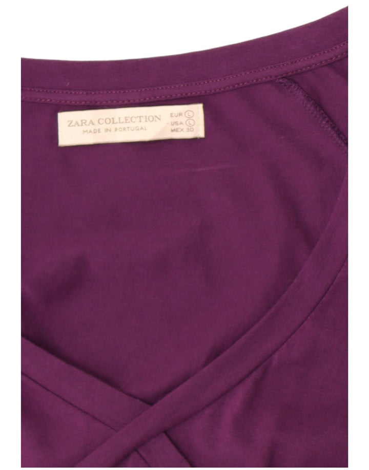 Zara Haut à manches longues pour femme UK 16 Large Violet