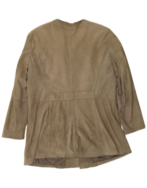 Gerry Weber Veste en daim pour femme UK 20 2XL Cuir gris