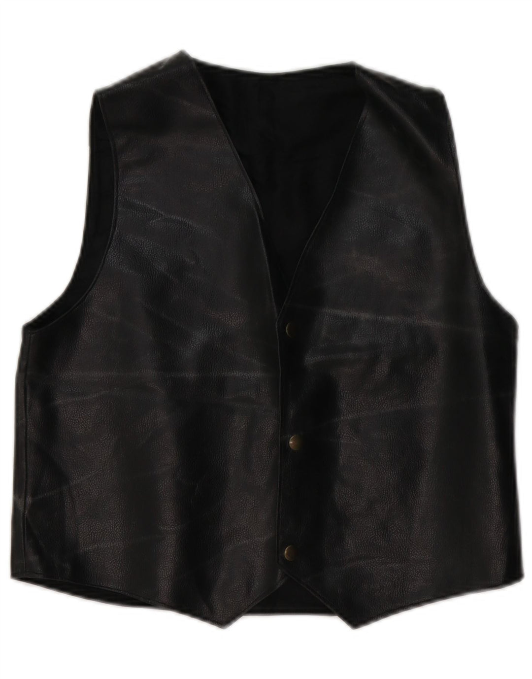 gilet en cuir femme vintage UK 14 Moyen Noir