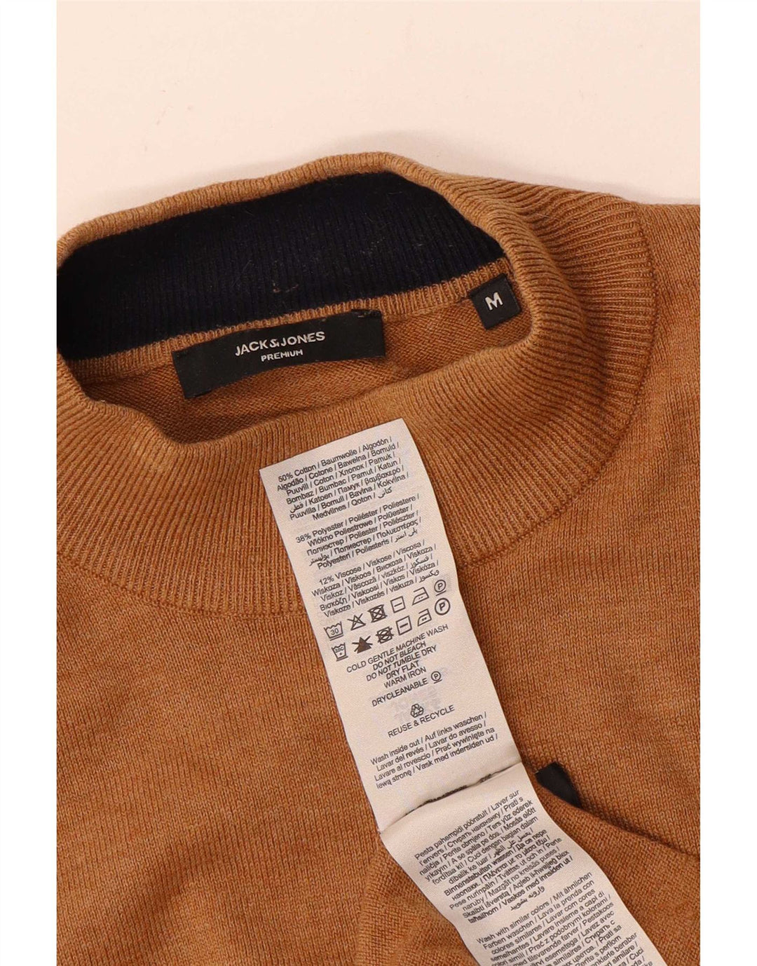Jack & Jones Pull Col Roulé Homme Marron Moyen Coton