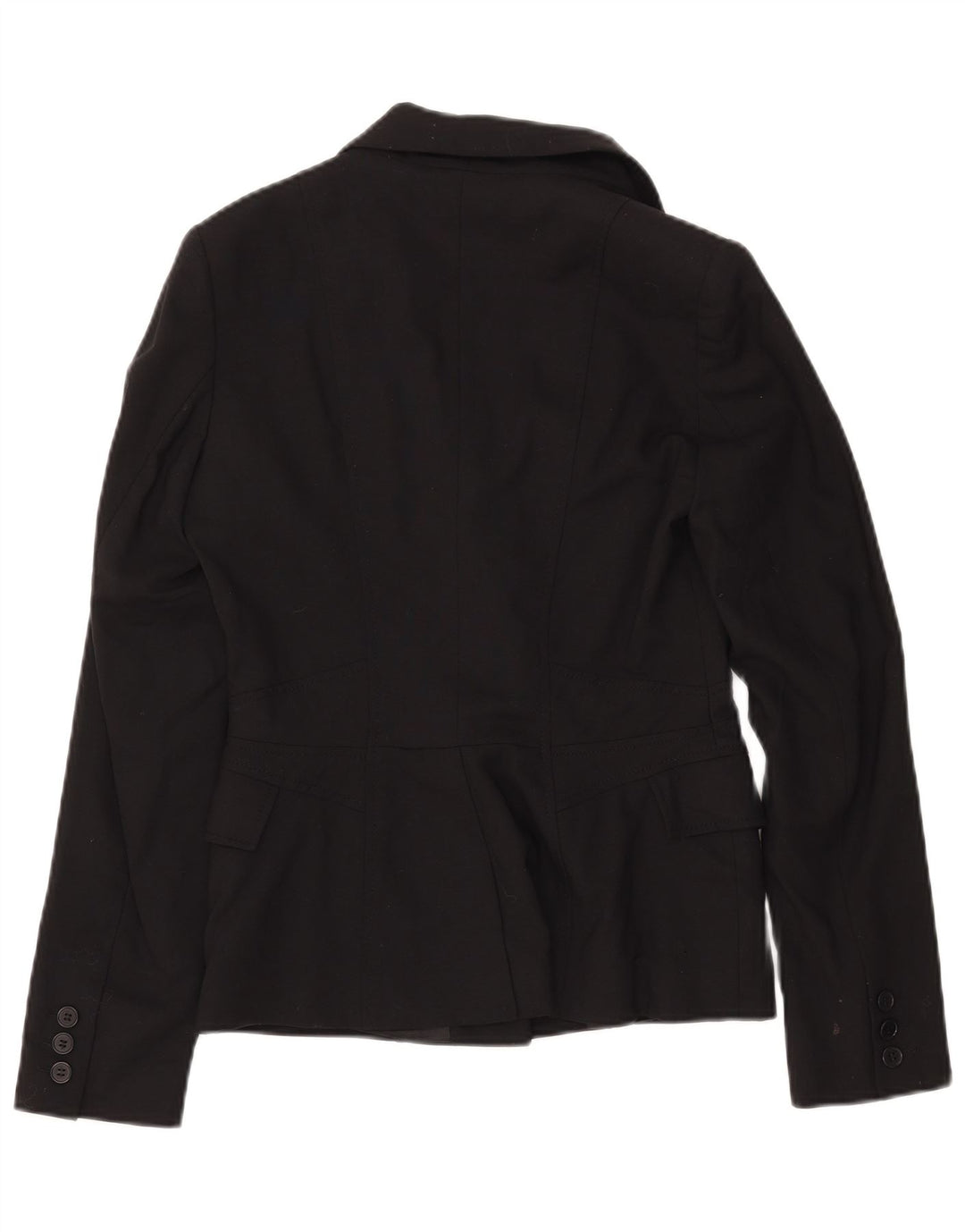 REISS Veste Blazer 1 Bouton Femme UK 8 Petite Laine Noire