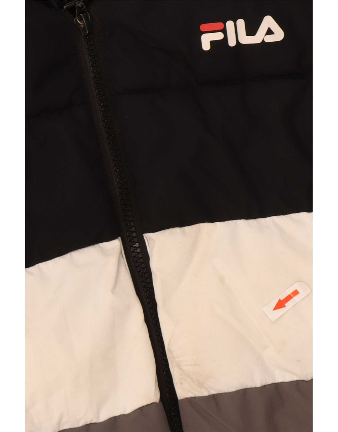 Fila Veste matelassée graphique pour garçons 12-13 ans Noir Colorblock Polyester
