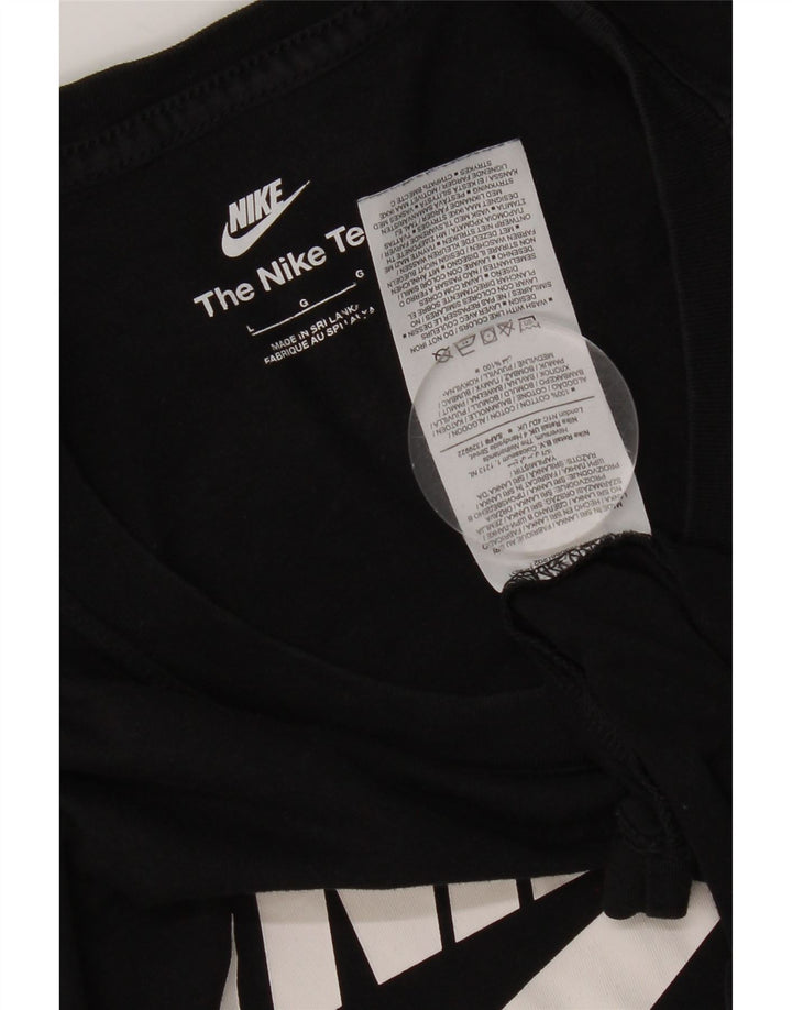 Nike T-shirt graphique pour homme en coton noir Taille L