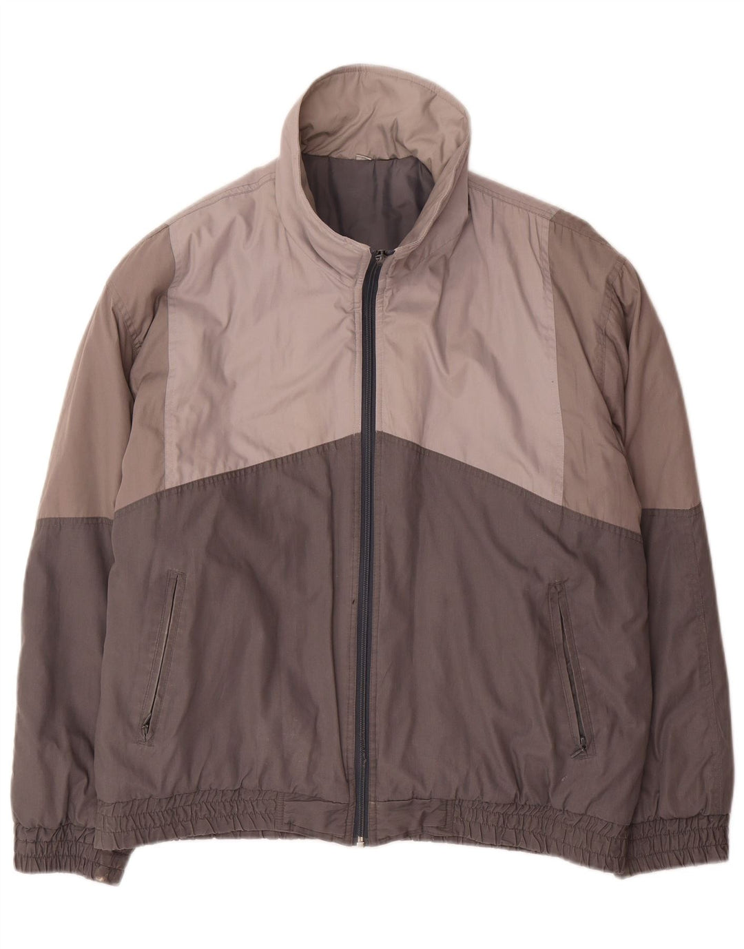 VINTAGE Veste coupe-vent coupe ample pour homme IT 48 Gris moyen Colourblock