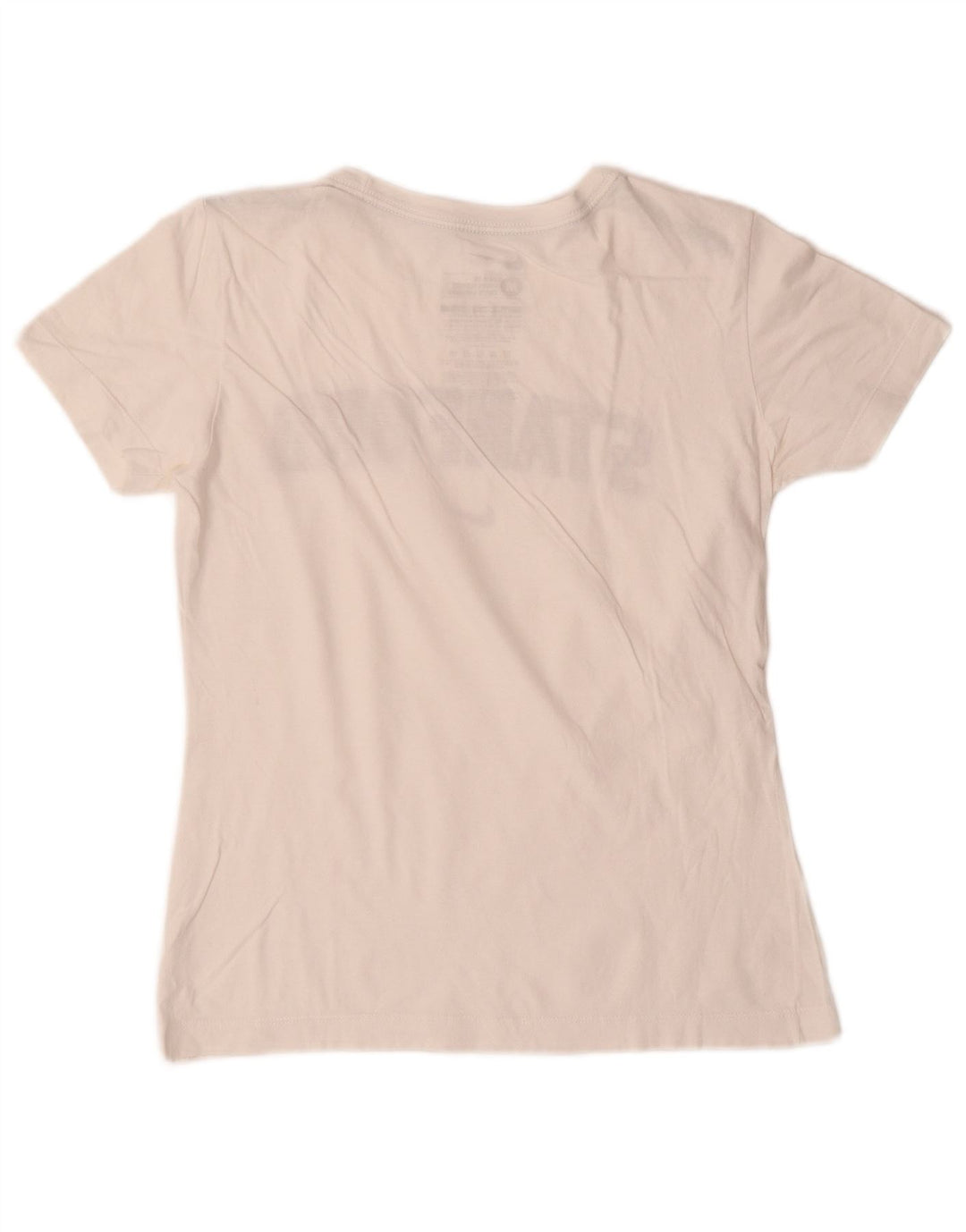 NIKE Femmes Stanford Slim Fit Graphic T-Shirt Top UK 12 Moyen Blanc