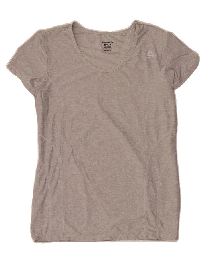 REEBOK Womens T-Shirt Top UK 12 Medium Grey Polyester Vintage Reebok and Second-Hand Reebok from Messina Hembry 