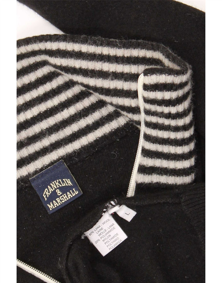 Franklin & Marshall Cardigan graphique pour homme en laine rayée noire
