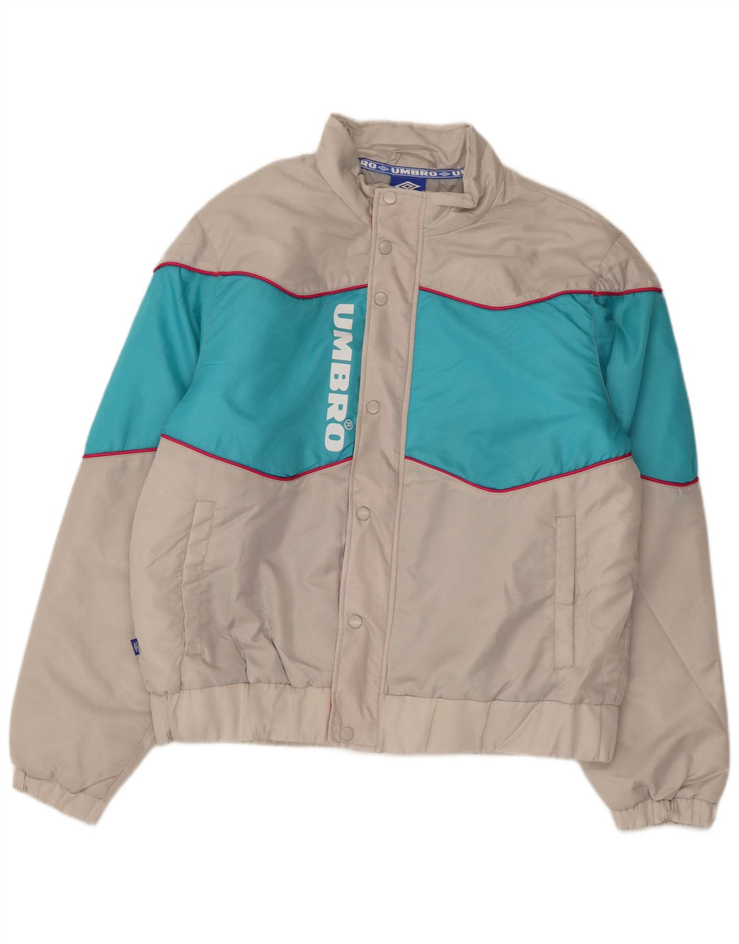 UMBRO Veste matelassée graphique pour homme UK 40 Large Gris Colorblock Nylon