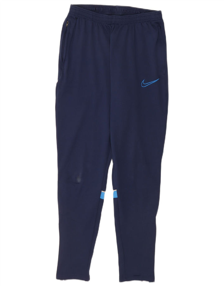Pantalon de survêtement Nike Dri Fit pour homme en polyester color block bleu marine moyen