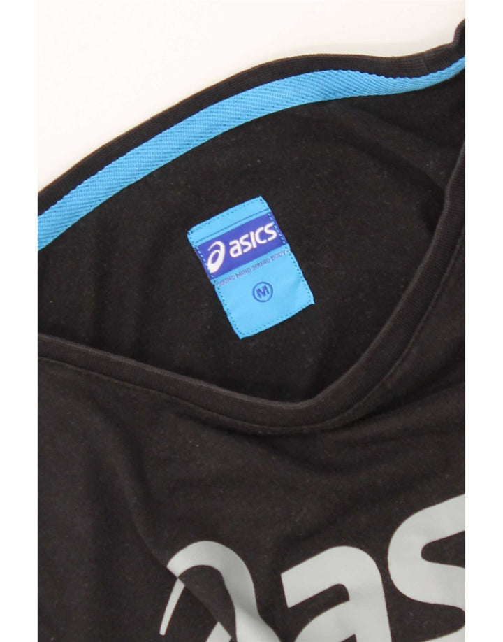Asics T-shirt graphique pour femme UK 12 Noir moyen